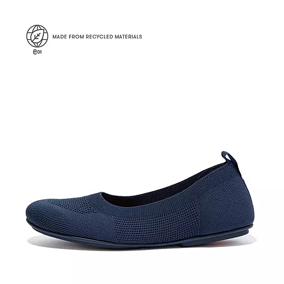 FitFlop ALLEGRO E01 Multi-Knit Ballerina Sko Mørkeblå | 81358020