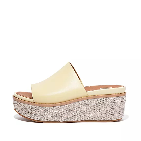 FitFlop ELOISE Espadrillos Læder Wedge Badesandaler Gul | 53309493