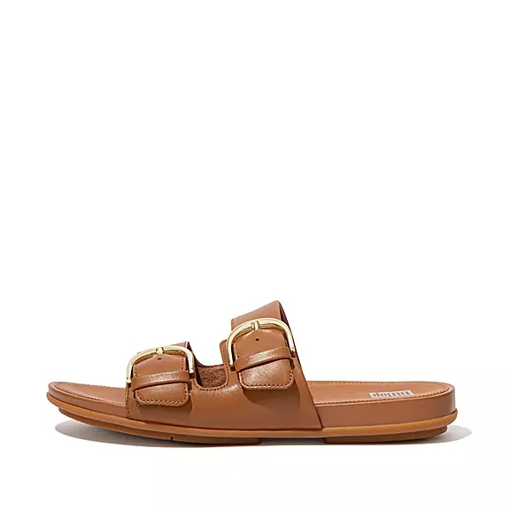 FitFlop GRACIE Přezkou Læder Badesandaler LyseBrune | 91066561