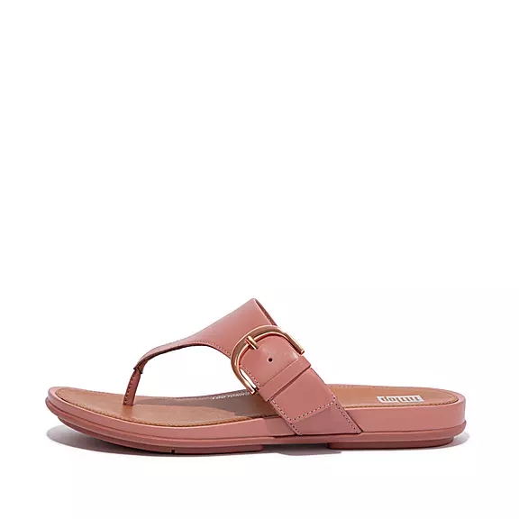 FitFlop GRACIE Přezkou Læder Sandaler Med Tåstolpe Lyserød | 77792319