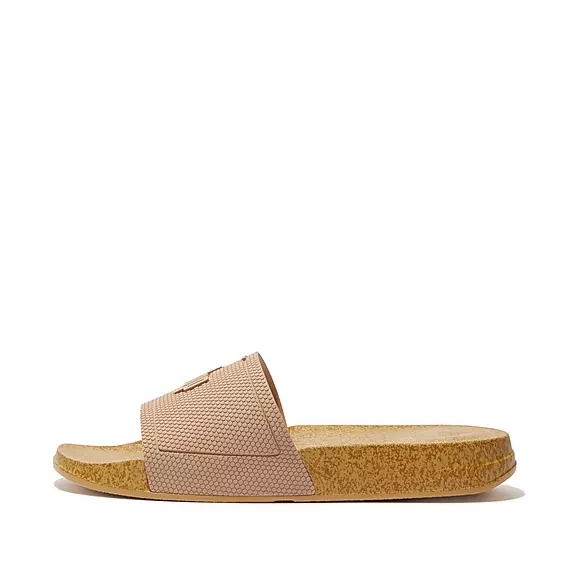 FitFlop IQUSHION Cork-Print Badesandaler Beige | 19768647