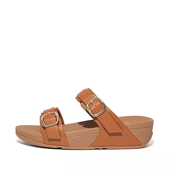 FitFlop LULU Adjustable Læder Sandaler LyseBrune | 10513266