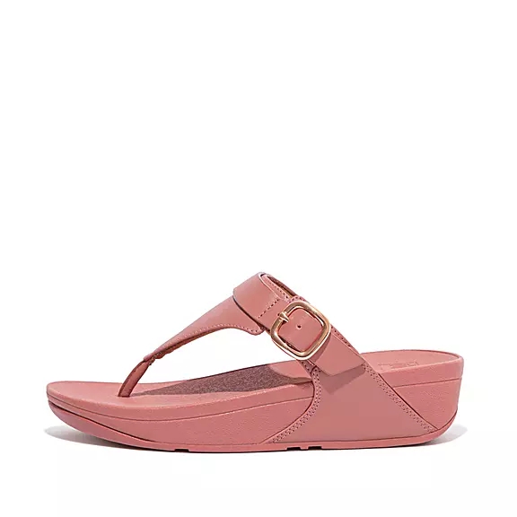 FitFlop LULU Adjustable Læder Sandaler Med Tåstolpe Lyserød | 64939995