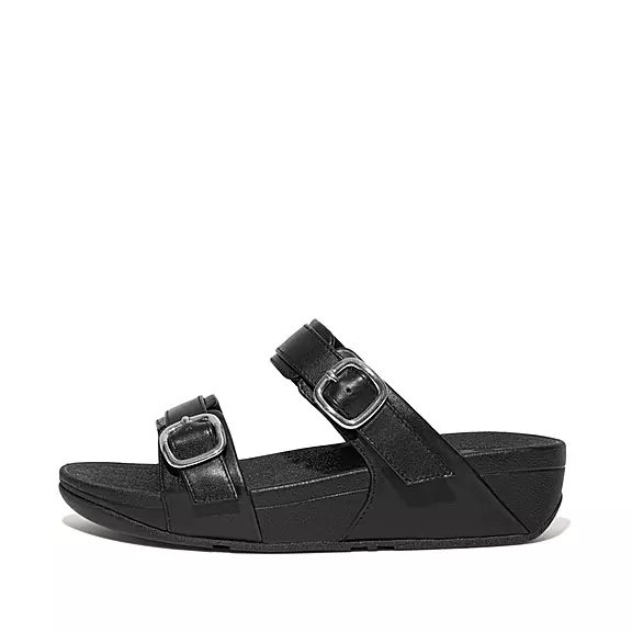 FitFlop LULU Adjustable Læder Sandaler Sort | 51699944