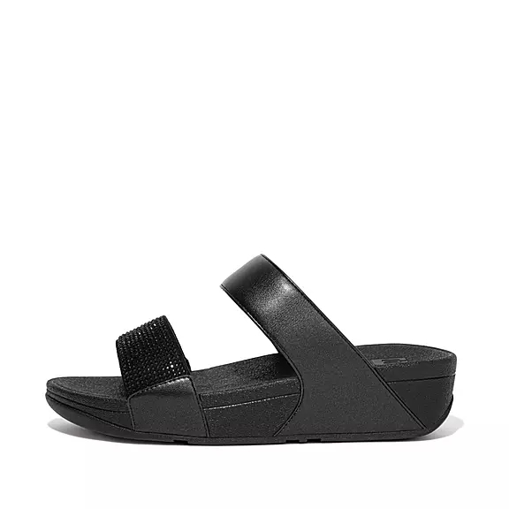 FitFlop LULU Crystal Badesandaler Sort | 18920368