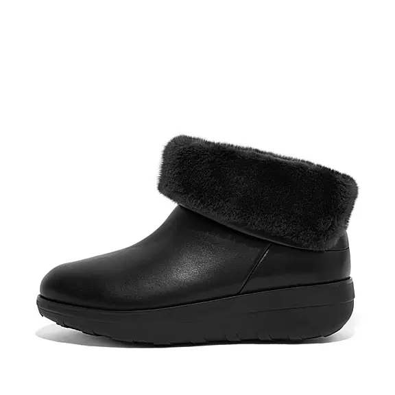 FitFlop MUKLUK SHORTY Vandtætte Shearling-Forede Ankelstøvler Sort | 86702507