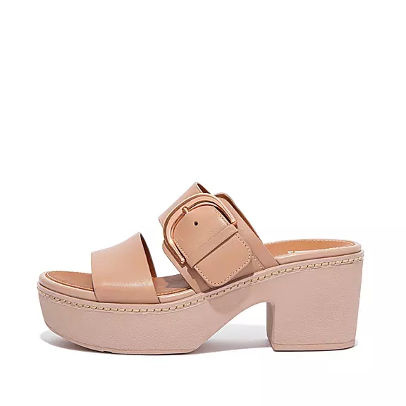 FitFlop PILAR Læder Plateau Sandaler Beige | 81539971