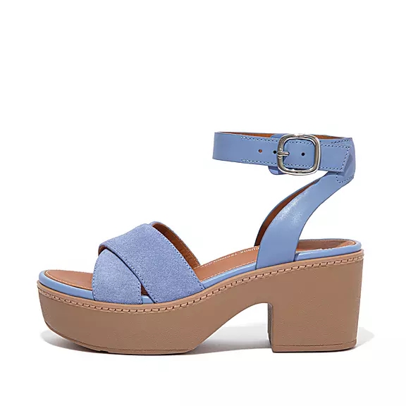FitFlop PILAR Ruskind-Mix Kilehæl Sandaler Lavendel | 68728159