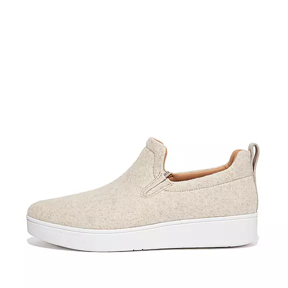 FitFlop RALLY Felt Slip-On Sneakers Hvide | 83929541