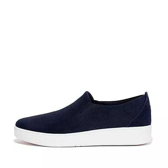FitFlop RALLY Ruskind Slip-On Sneakers Mørkeblå | 32614138