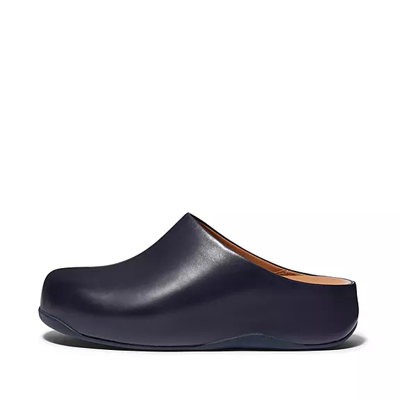 FitFlop SHUV Læder Træsko Mørkeblå | 27360261
