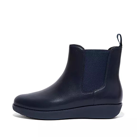 FitFlop SUMI Vandtætte Læder Chelsea Støvler Mørkeblå | 90286796