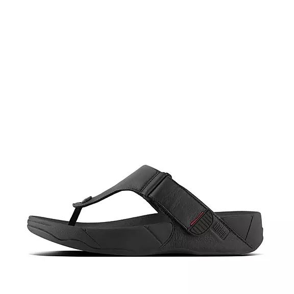 FitFlop TRAKK II Læder Sandaler Med Tåstolpe Sort | 50051753