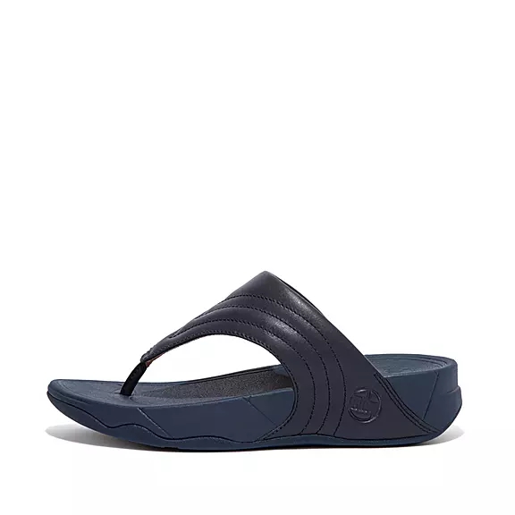 FitFlop WALKSTAR Læder Sandaler Med Tåstolpe Mørkeblå | 31120903