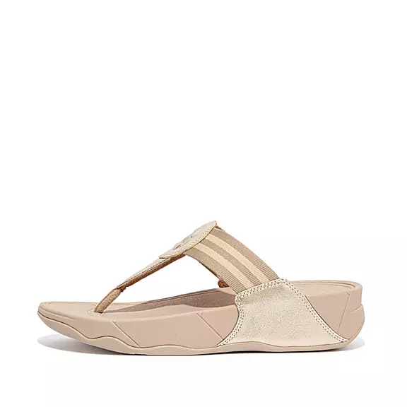 FitFlop WALKSTAR Webbing Sandaler Med Tåstolpe Guld | 30105071