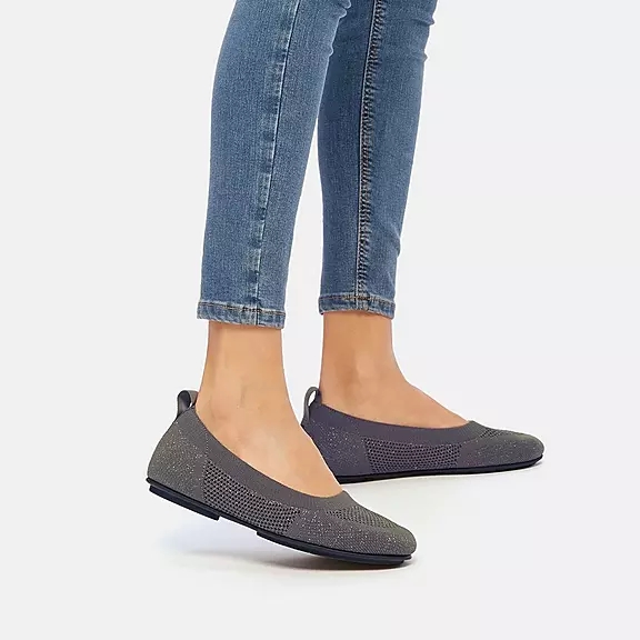 FitFlop ALLEGRO Airyknit Ballerina Sko Grå | 78125912