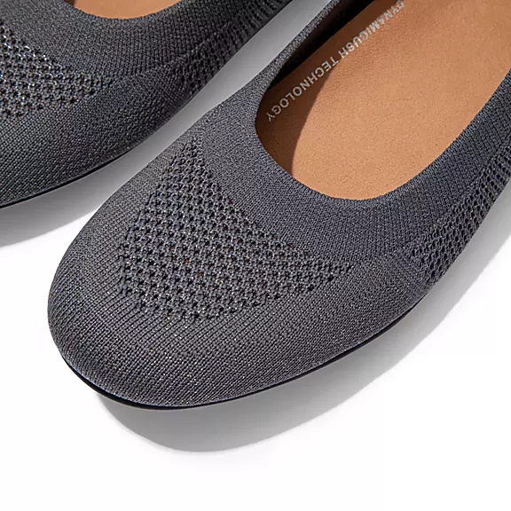 FitFlop ALLEGRO Airyknit Ballerina Sko Grå | 78125912