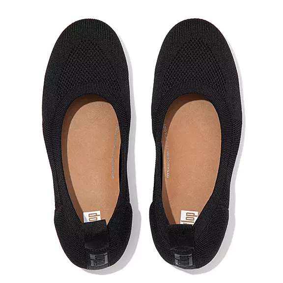 FitFlop ALLEGRO E01 Multi-Knit Ballerina Sko Sort | 91164797