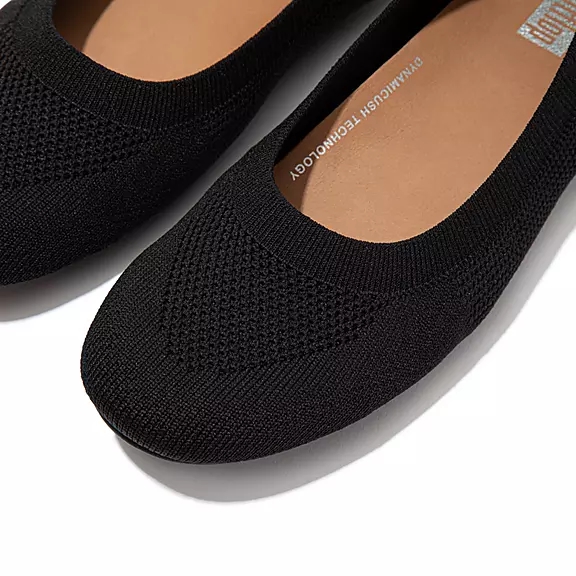 FitFlop ALLEGRO E01 Multi-Knit Ballerina Sko Sort | 91164797
