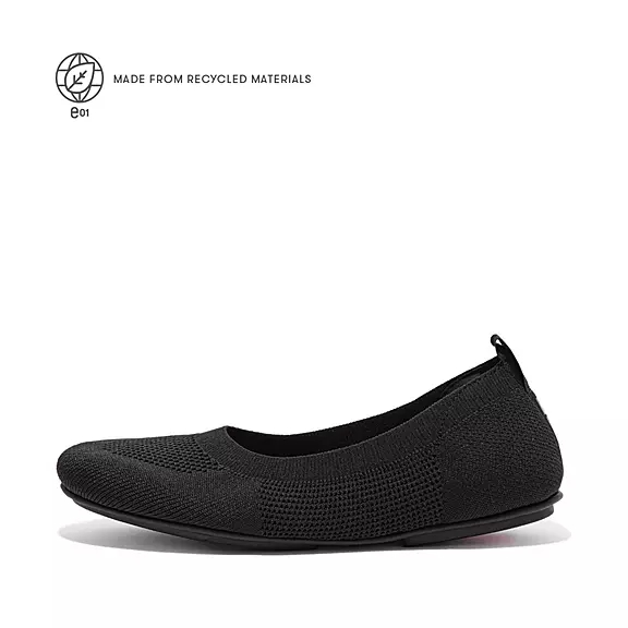 FitFlop ALLEGRO E01 Multi-Knit Ballerina Sko Sort | 91164797