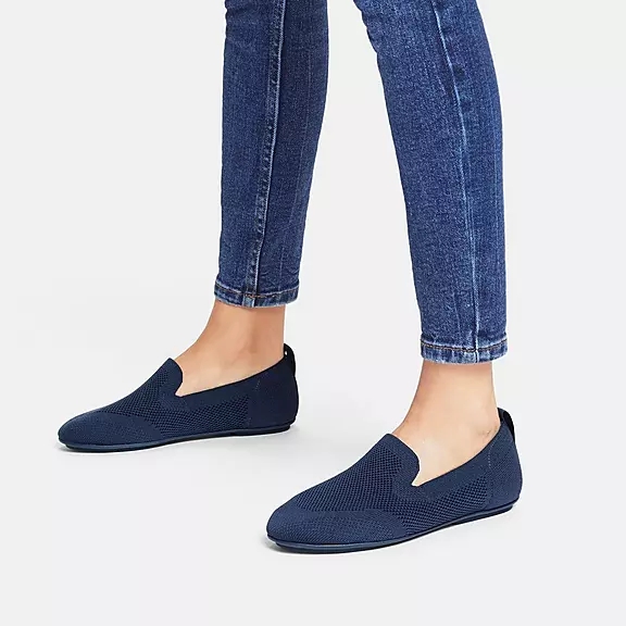 FitFlop ALLEGRO E01 Multi-Knit Loafers Mørkeblå | 34384172
