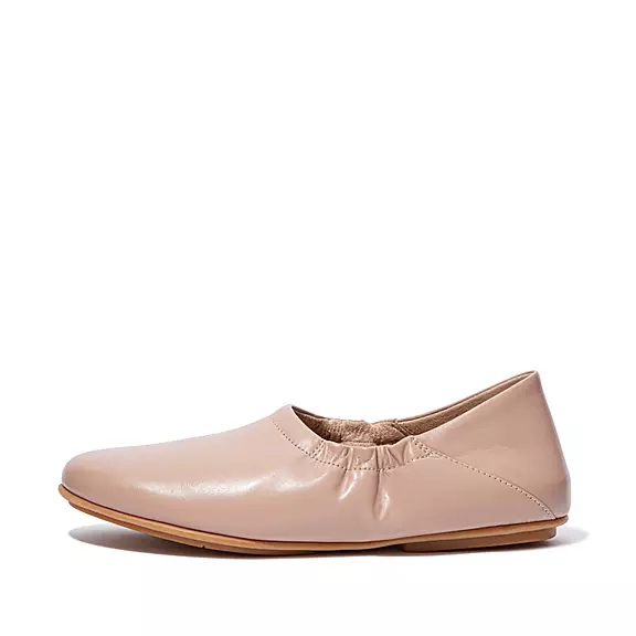 FitFlop ALLEGRO Fold-Down Back Læder Ballerina Sko Beige | 70288518