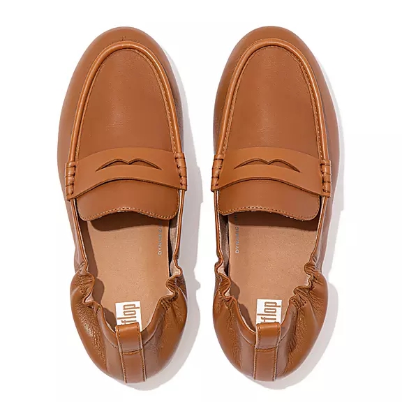 FitFlop ALLEGRO Læder Penny Loafers LyseBrune | 34497066
