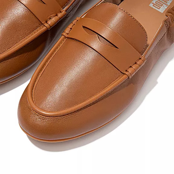 FitFlop ALLEGRO Læder Penny Loafers LyseBrune | 34497066