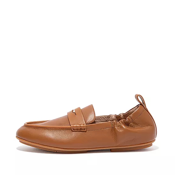 FitFlop ALLEGRO Læder Penny Loafers LyseBrune | 34497066
