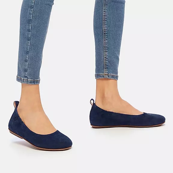 FitFlop ALLEGRO Ruskind Ballerina Sko Mørkeblå | 79030941