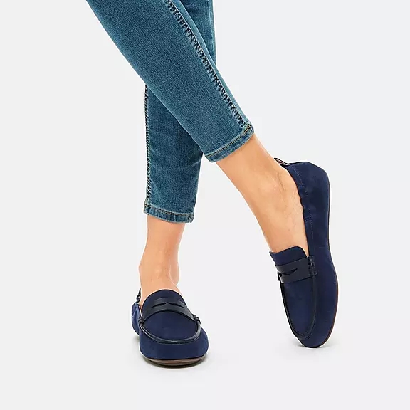FitFlop ALLEGRO Ruskind Penny Loafers Mørkeblå | 11534173