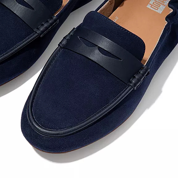 FitFlop ALLEGRO Ruskind Penny Loafers Mørkeblå | 11534173