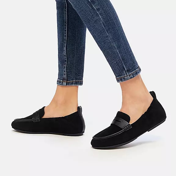 FitFlop ALLEGRO Ruskind Penny Loafers Sort | 13675788