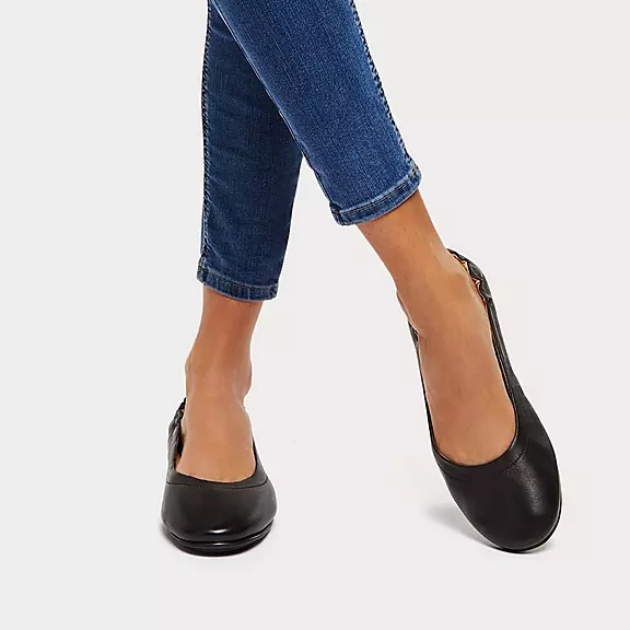 FitFlop ALLEGRO Soft Læder Ballerina Sko Sort | 12167766