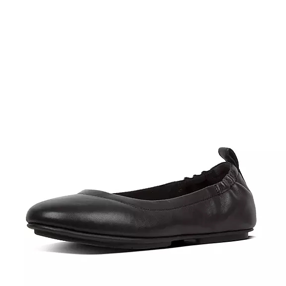 FitFlop ALLEGRO Soft Læder Ballerina Sko Sort | 12167766