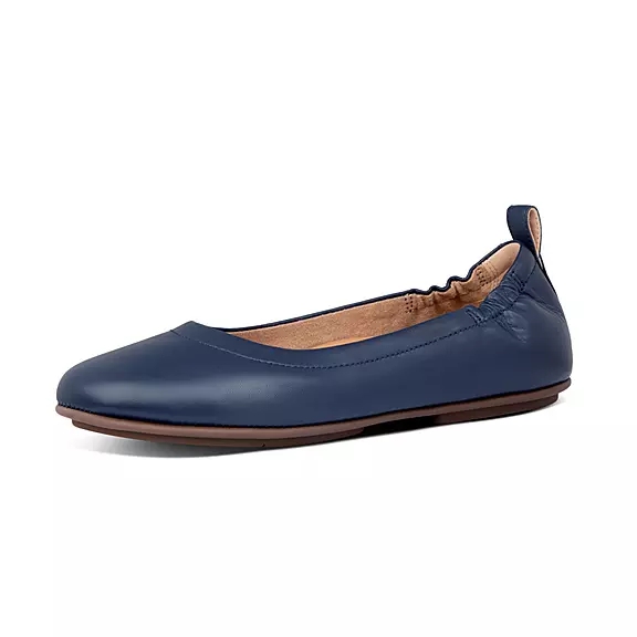 FitFlop ALLEGRO Soft Læder Ballerina Sko Mørkeblå | 45128243