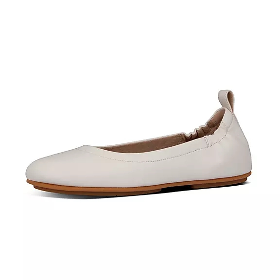 FitFlop ALLEGRO Soft Læder Ballerina Sko Hvide | 78155153