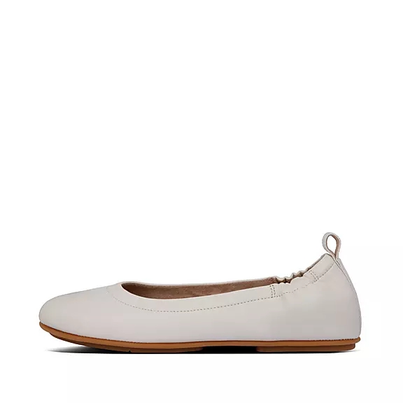 FitFlop ALLEGRO Soft Læder Ballerina Sko Hvide | 78155153