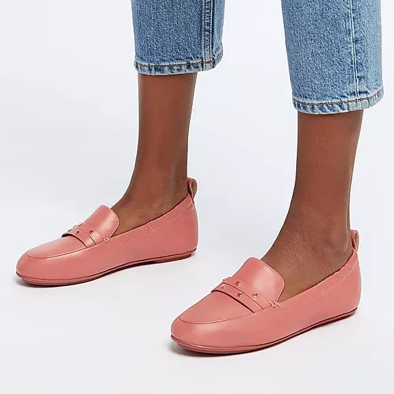 FitFlop ALLEGRO Studded Læder Loafers Lyserød | 28944815