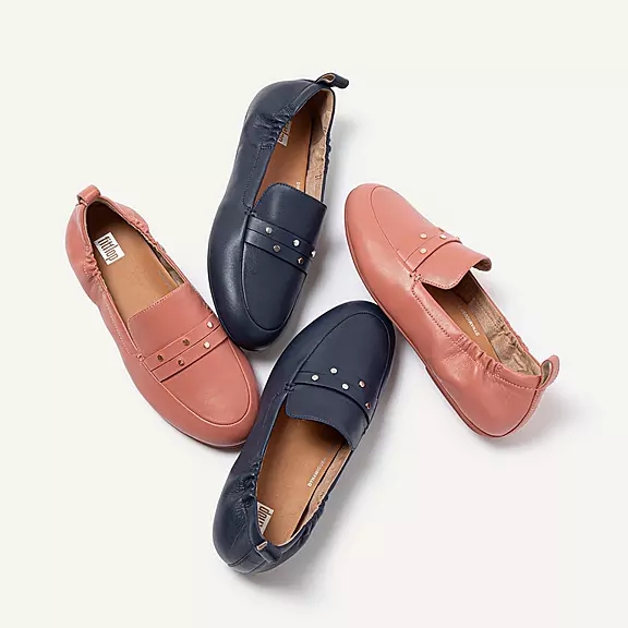 FitFlop ALLEGRO Studded Læder Loafers Lyserød | 28944815