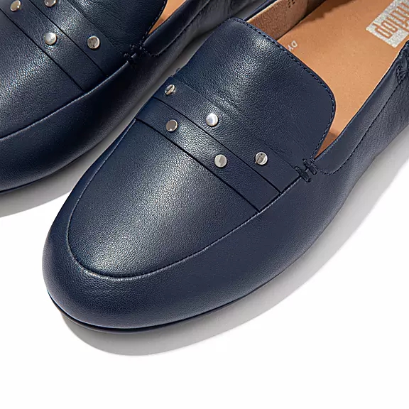 FitFlop ALLEGRO Studded Læder Loafers Mørkeblå | 34667433