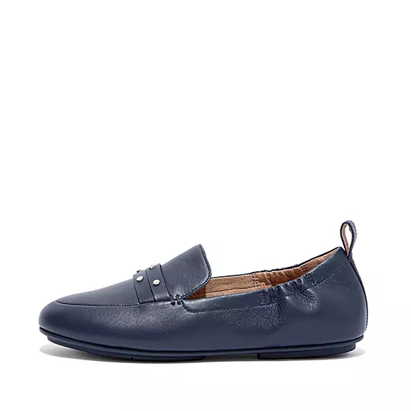 FitFlop ALLEGRO Studded Læder Loafers Mørkeblå | 34667433
