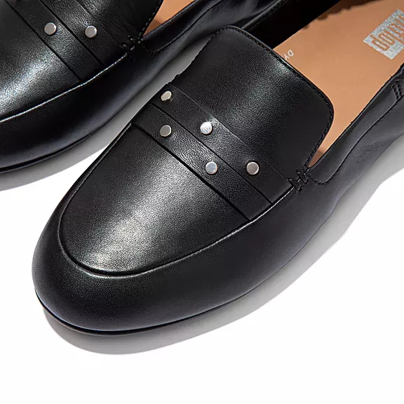 FitFlop ALLEGRO Studded Læder Loafers Sort | 40402389