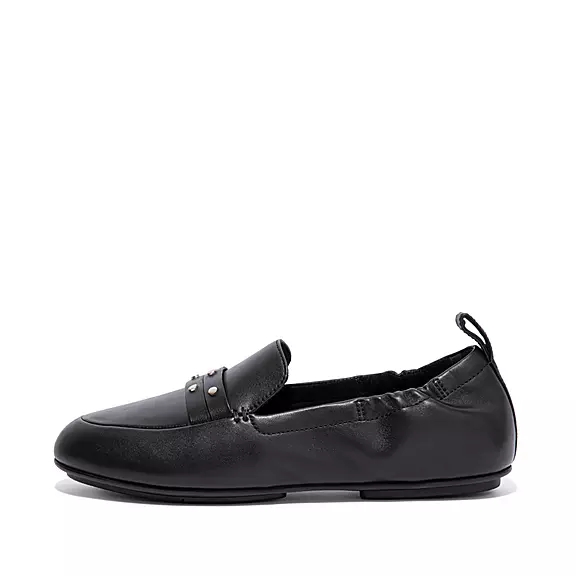 FitFlop ALLEGRO Studded Læder Loafers Sort | 40402389