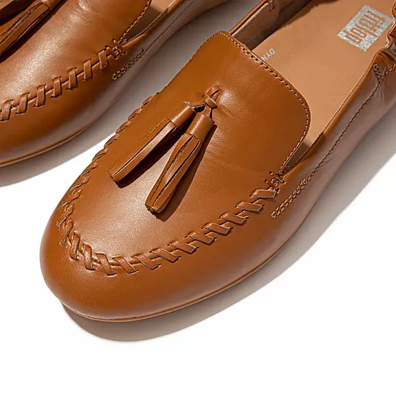 FitFlop ALLEGRO Tassel Læder Loafers LyseBrune | 54498513