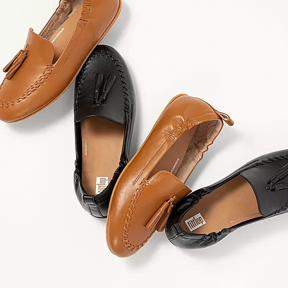 FitFlop ALLEGRO Tassel Læder Loafers LyseBrune | 54498513