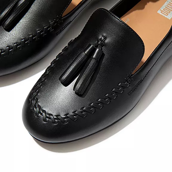 FitFlop ALLEGRO Tassel Læder Loafers Sort | 57761665