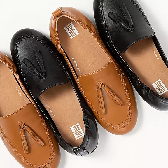 FitFlop ALLEGRO Tassel Læder Loafers Sort | 57761665