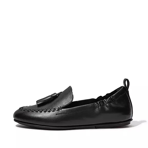 FitFlop ALLEGRO Tassel Læder Loafers Sort | 57761665