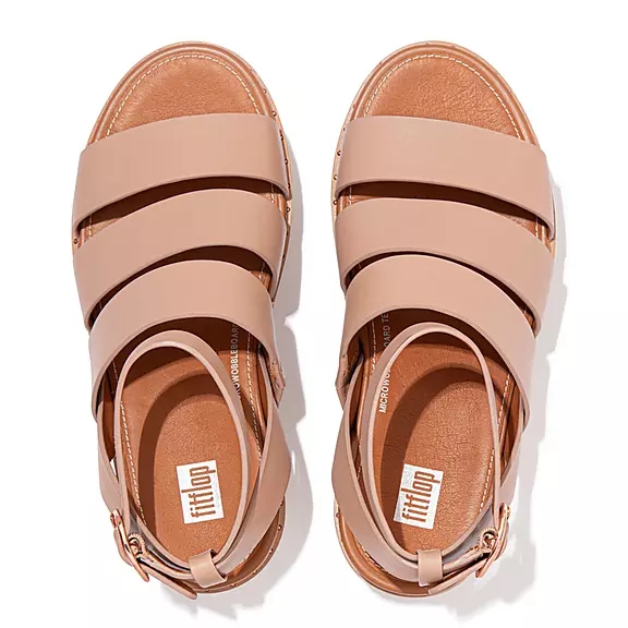 FitFlop ELOISE Espadrillos Læder Kilehæl Sandaler Beige | 30585071
